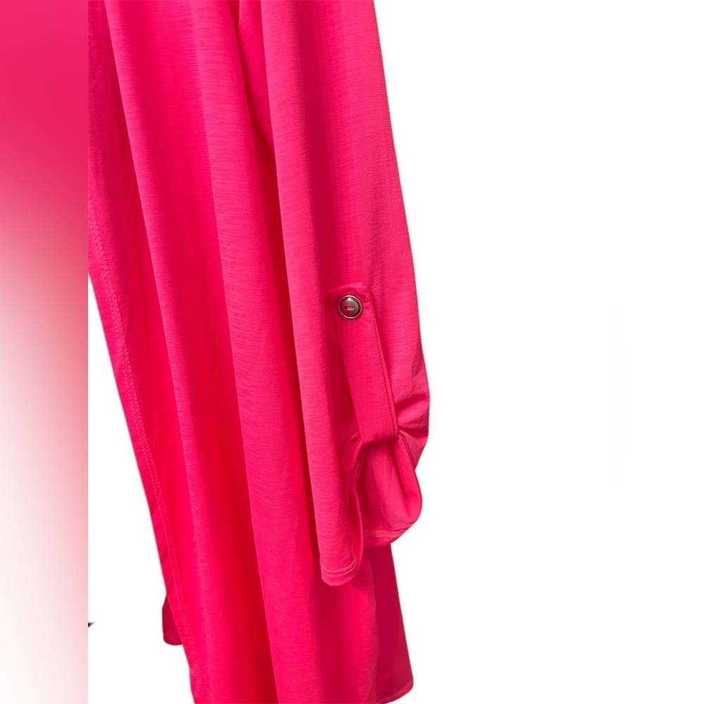Bright Pink Open-Front Women's Cardigan - Picture 7 of 8